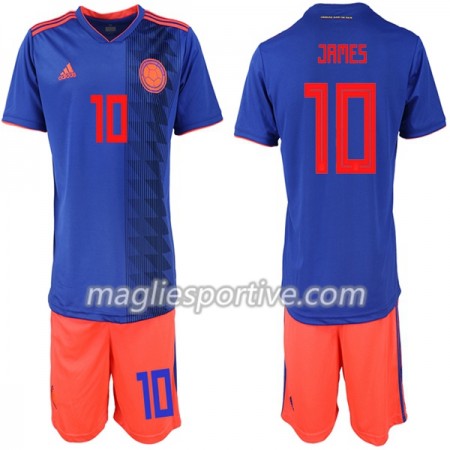 Completo Calcio Colombia James 10 Bambino Divisa Trasferta Mondiali 2018